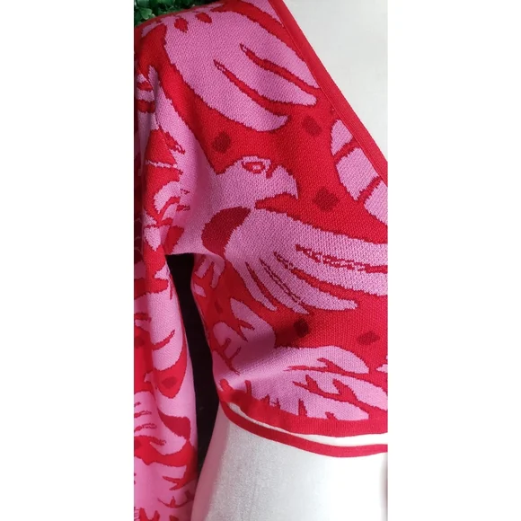 Farm Rio Red Jungle Scarf Knit Top - Picture 4 of 8